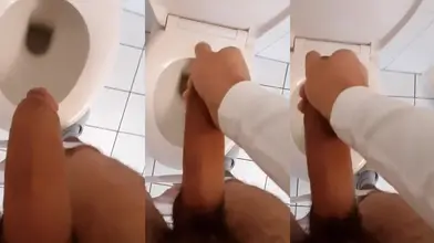 Ejaculation dans les toilettes de mon travail
