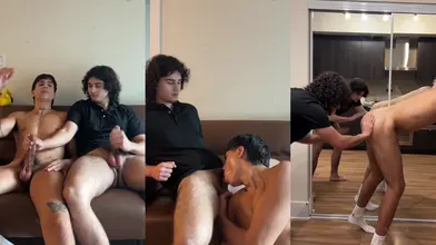 Jerking off with my buddy... and yes, I sucked him