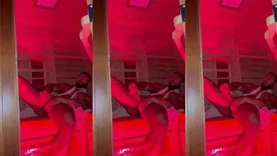 Séance de Branlage Sensuelle d'un Beau Mec Arabe Barbu au Sauna