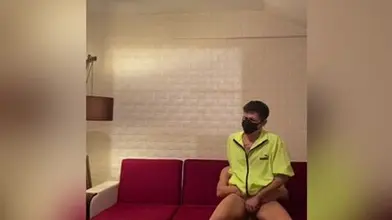 Muscular Arab Dom Grabs Masked Sub Bent Over Sink Nude Tease