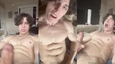 Gattouz0 - Intense séance de branlette solo avec réactions très expressives